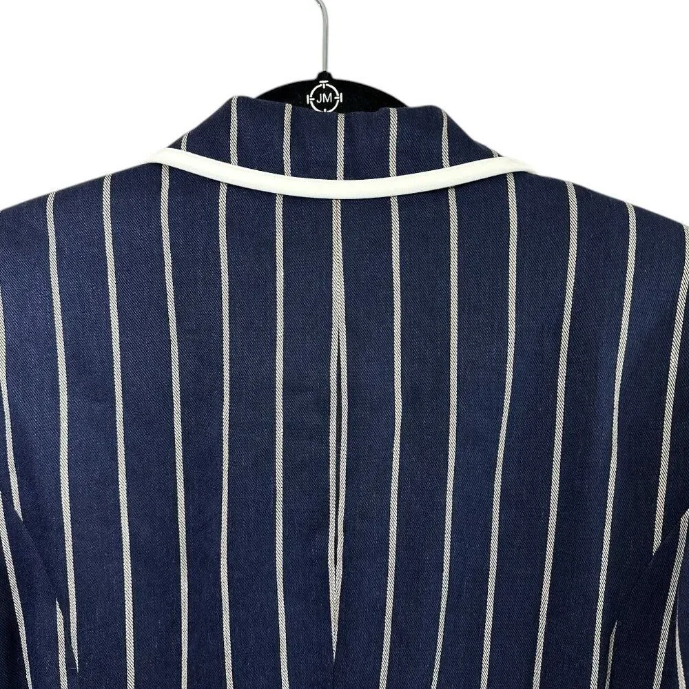 Carlisle Collection Linen Blend Jacket Captain Nautical Luxe Sz6 Tailored Blazer